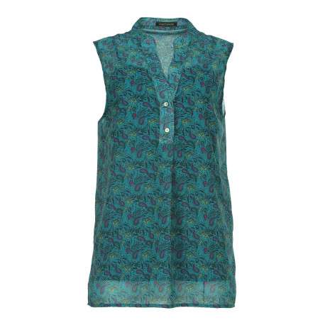 Top à motifs éthniques pour femme vert coupe évasée JONY