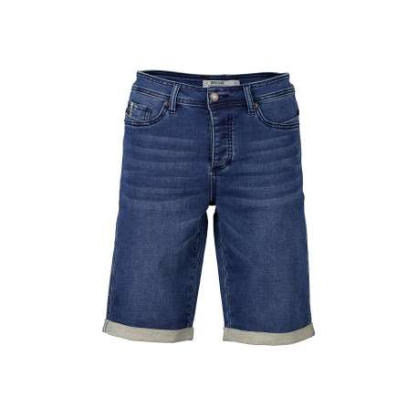 Short en jean effet délavé pour garçon indigo en coton coupe droite
