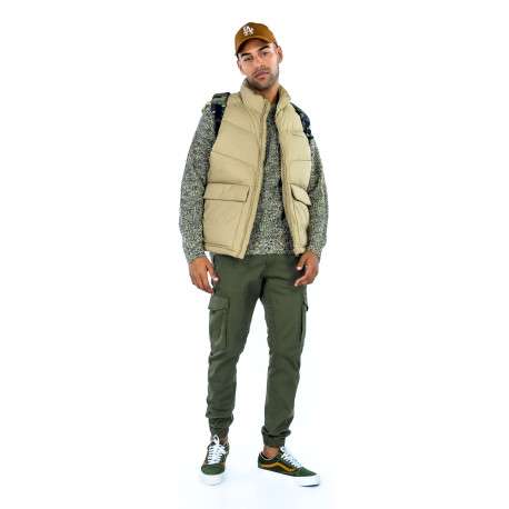 Pantalon cargo kaki uni avec une coupe ample resserré aux chevilles - Image 2