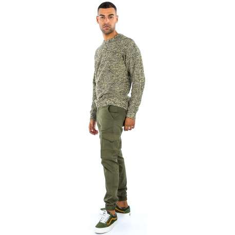 Pantalon cargo kaki uni avec une coupe ample resserré aux chevilles - Image 3