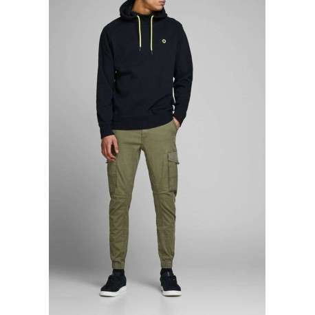 Pantalon cargo kaki uni avec une coupe ample resserré aux chevilles - Image 6