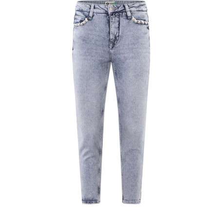 Jean pour femme stone 7/8 éme effet délavé en coton coupe slim NOEMY - Image 2