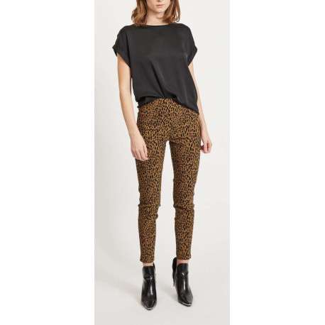 T-shirt noir pour femme en bi-matières coupe droite - Image 5