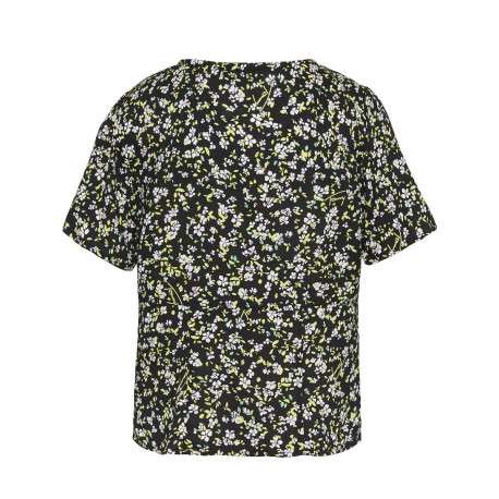 Chemise noir pour femme avec imprimé liberty coupe droite - Image 2