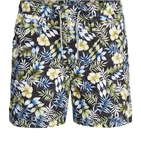 Maillot de bain imprimé floral pour garçon noir