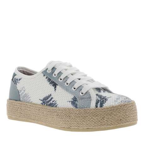 Baskets basses femme PACO blanc et bleu - Image 2