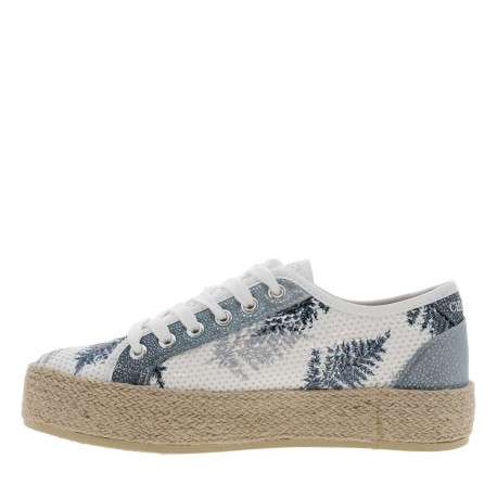 Baskets basses femme PACO blanc et bleu - Image 4