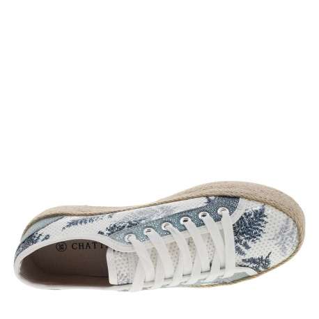 Baskets basses femme PACO blanc et bleu - Image 5