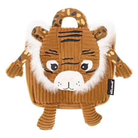 Sac à dos pour fille caramel avec personnage speculos le tigre et velours côtelé SPECULOS