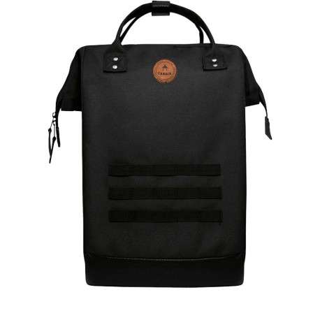 Sac à dos noir uni zippé avec pochettes interchangeables