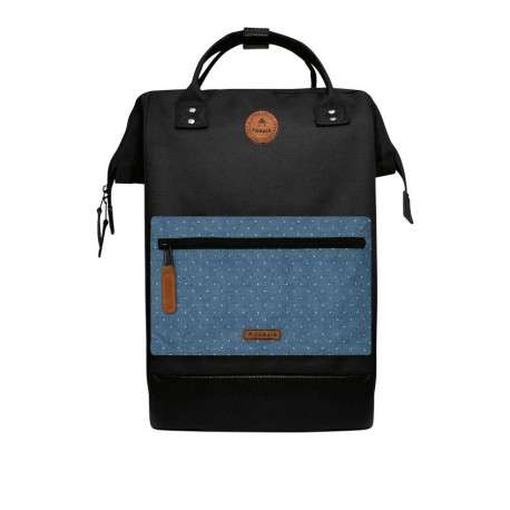 Sac à dos noir uni zippé avec pochettes interchangeables - Image 2