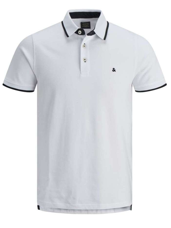 Polo blanc uni en coton...