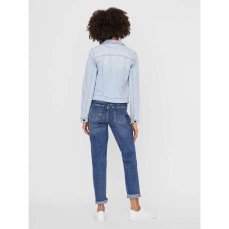 Blouson Jean stone uni avec un col sans capuche et des manches longues - Image 3