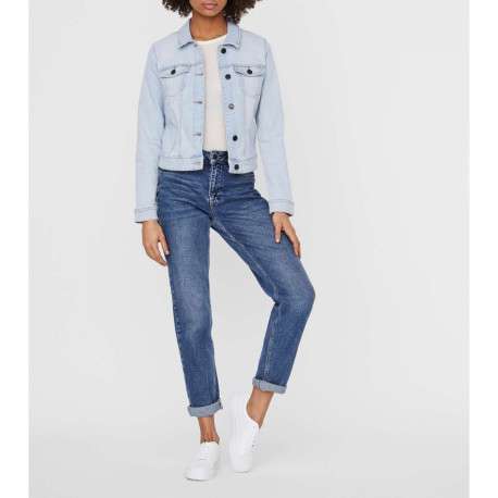 Blouson Jean stone uni avec un col sans capuche et des manches longues - Image 4