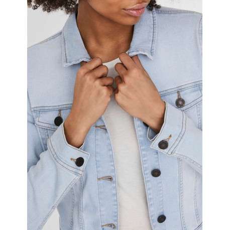 Blouson Jean stone uni avec un col sans capuche et des manches longues - Image 5