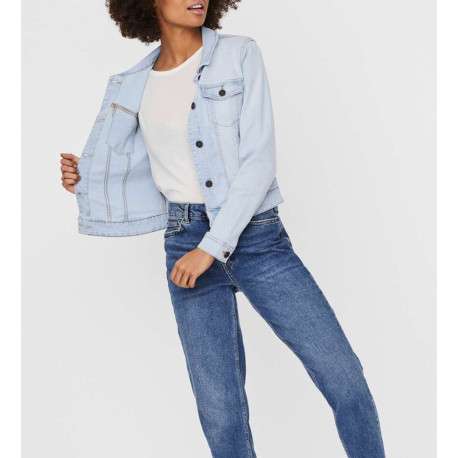 Blouson Jean stone uni avec un col sans capuche et des manches longues - Image 6