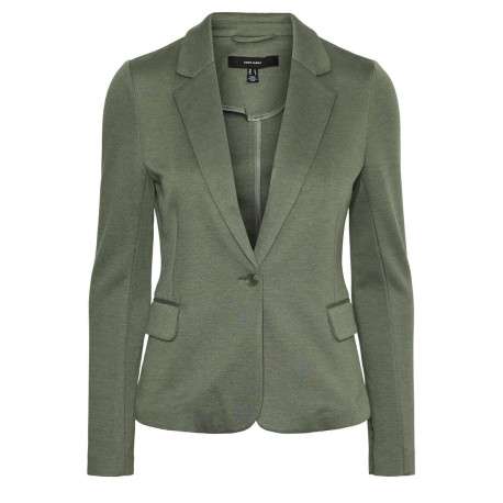 Veste kaki unie pour femme avec un bouton de fermeture à l'avant - Image 6