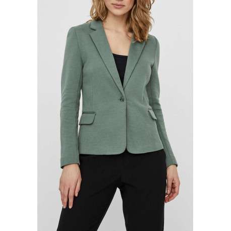 Veste kaki unie pour femme avec un bouton de fermeture à l'avant - Image 8