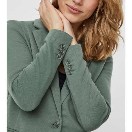 Veste kaki unie pour femme avec un bouton de fermeture à l'avant - Image 10
