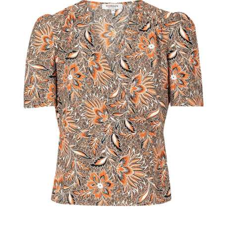 Top multicolore pour femme imprimé floral coupe évaséee