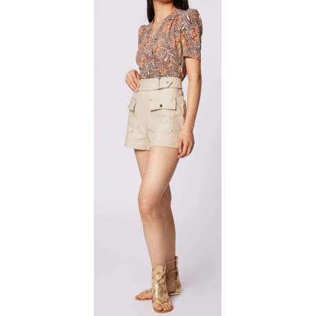 Top multicolore pour femme imprimé floral coupe évaséee - Image 3