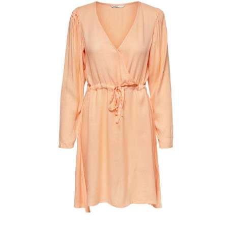 Robe écrue pour femme unie coupe droite et fluide