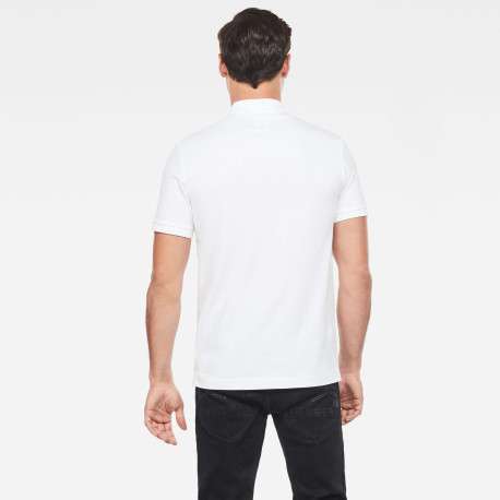 Polo en coton blanc uni avec une coupe droite et un col boutonné - Image 7