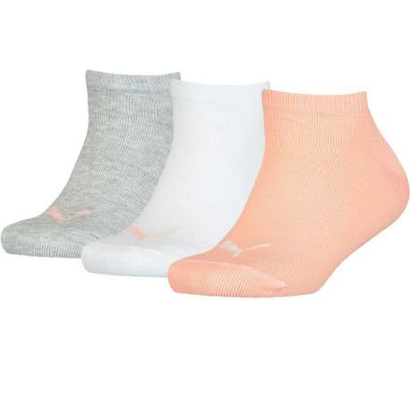 Lot de 3 paires de chaussettes corail unies avec logo pour fille en coton
