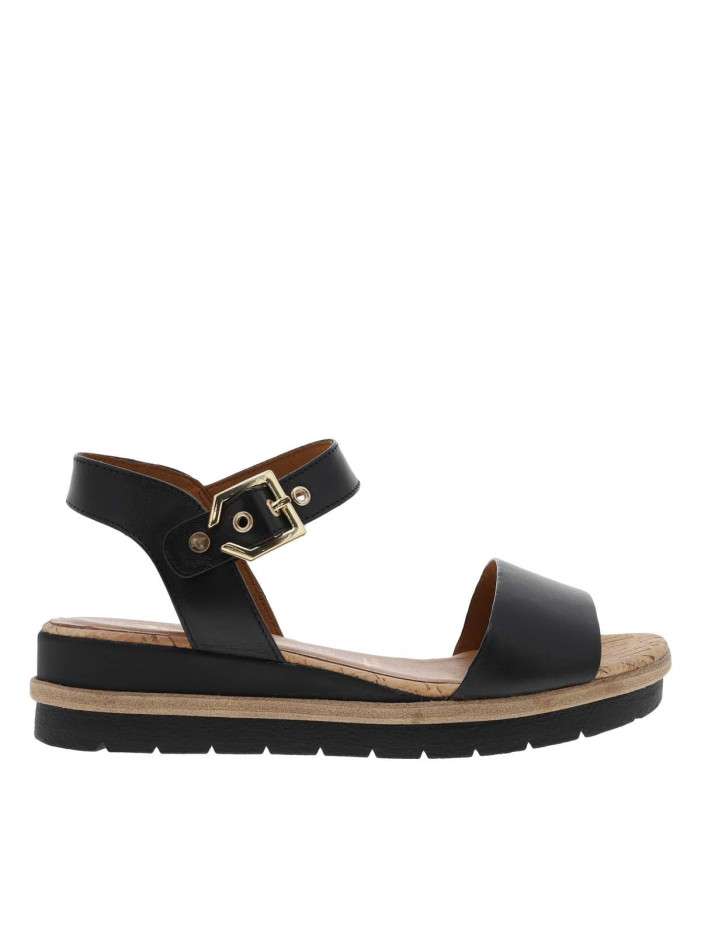 Sandales en cuir noir à...