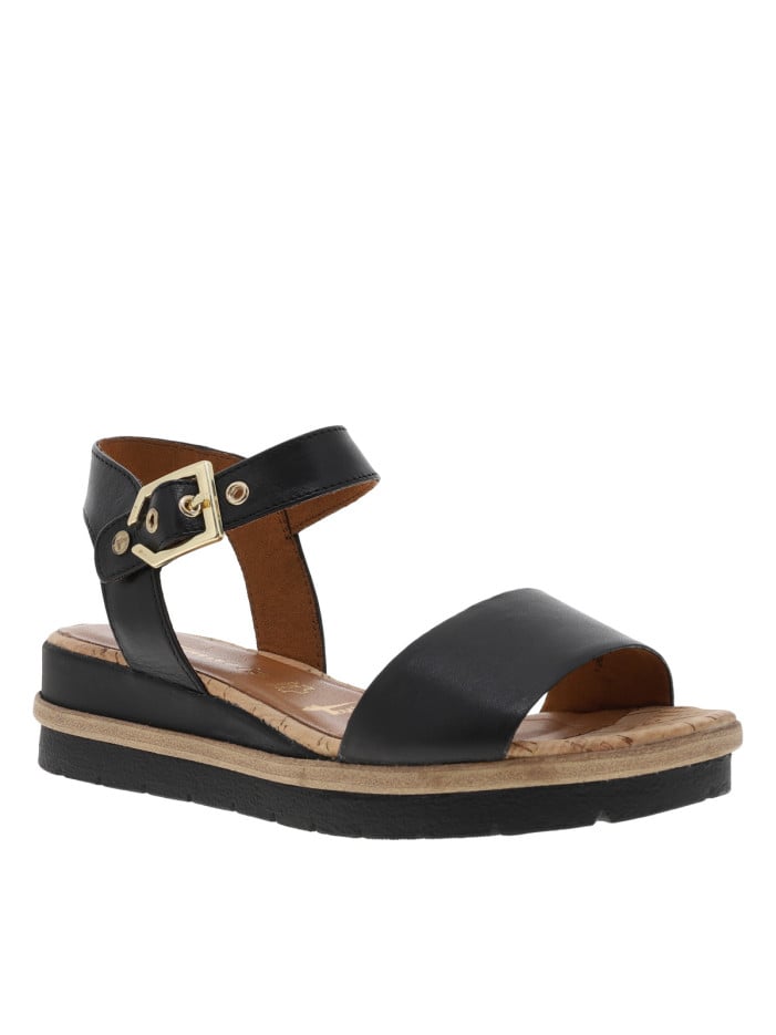 Sandales en cuir noir à...