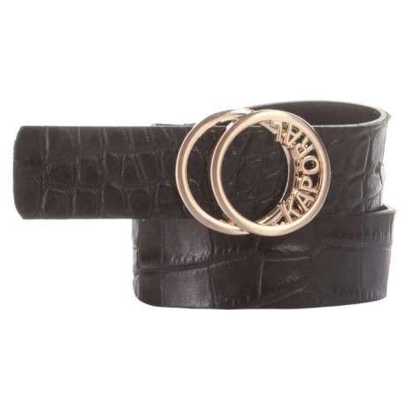 Ceinture noire pour homme effet croco en cuir HEVA