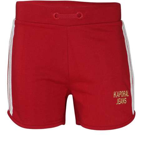 Short rouge pour fille avec logo doré coupe droite ERAKIE