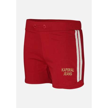 Short rouge pour fille avec logo doré coupe droite ERAKIE - Image 3