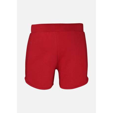 Short rouge pour fille avec logo doré coupe droite ERAKIE - Image 4