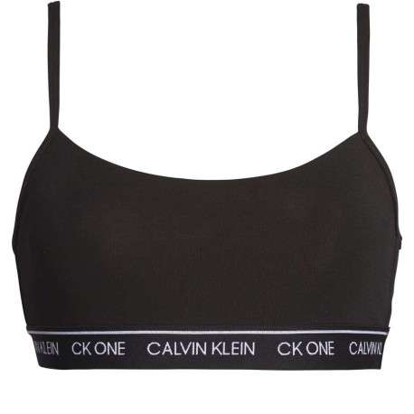 Brassière noire unie avec petite étiquette d'authentification rouge à l'arrière - Image 4