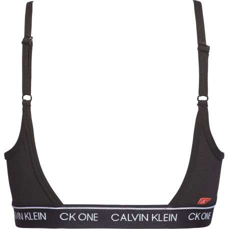 Brassière noire unie avec petite étiquette d'authentification rouge à l'arrière - Image 6