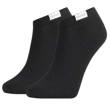 Lot de 2 paires de chaussettes en coton noires unies coupe socquette - Image 2