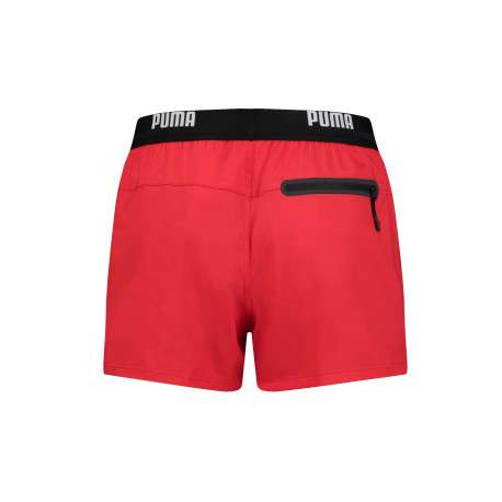Short de bain rouge uni avec une coupe regular fit et une poche arrière - Image 3