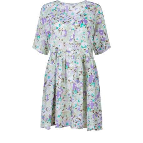 Robe courte pistache pour femme avec imprimé abstrait coupe patineuse