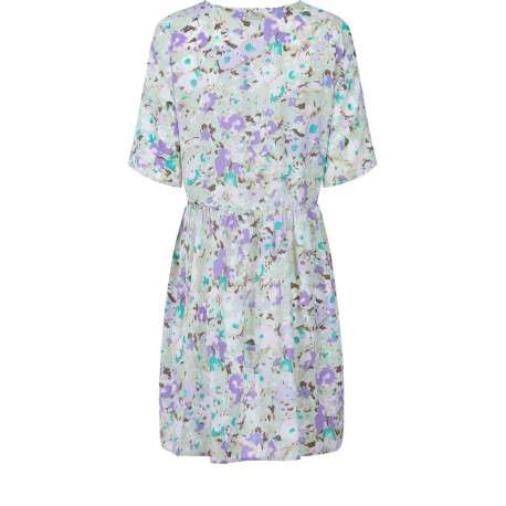 Robe courte pistache pour femme avec imprimé abstrait coupe patineuse - Image 2