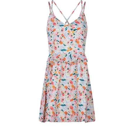 Robe multicolore pour femme avec imprimé floral coupe droite