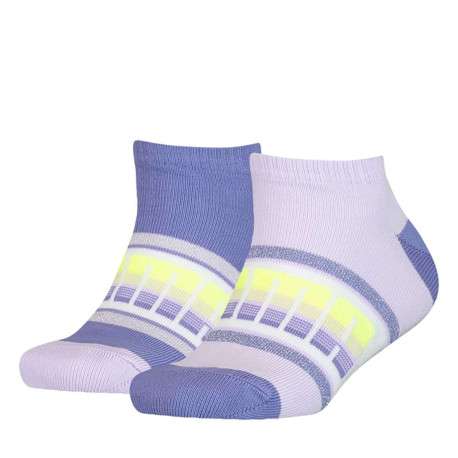 Lot de 2 paires de chaussettes lavande à rayures pour fille en coton