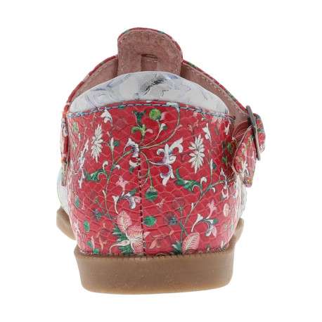 Sandales rouges pour fille en cuir à fleurs JULIANA - Image 3