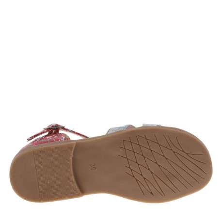 Sandales rouges pour fille en cuir à fleurs JULIANA - Image 6