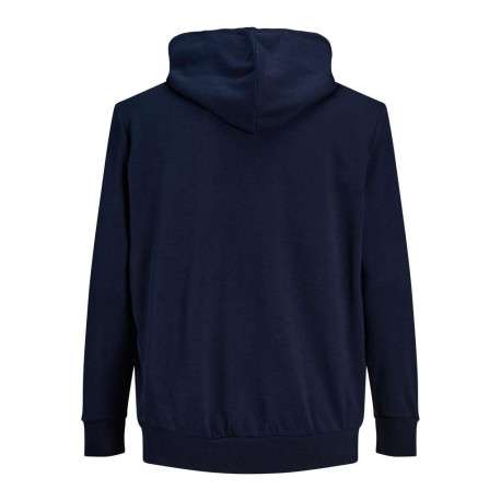 Sweat à capuche marine en coton mélangé avec une coupe et un zip de fermeture - Image 2