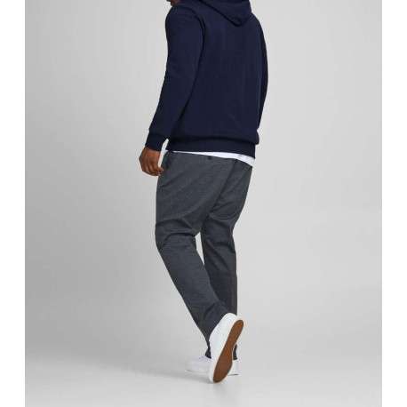 Sweat à capuche marine en coton mélangé avec une coupe et un zip de fermeture - Image 6