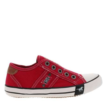 Baskets basses mixte enfants en coton rouge