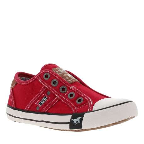 Baskets basses mixte enfants en coton rouge - Image 2