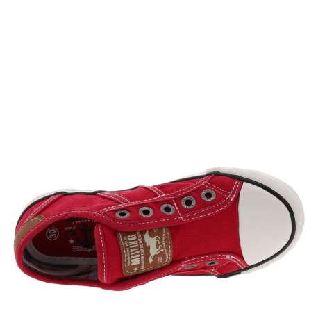 Baskets basses mixte enfants en coton rouge - Image 5