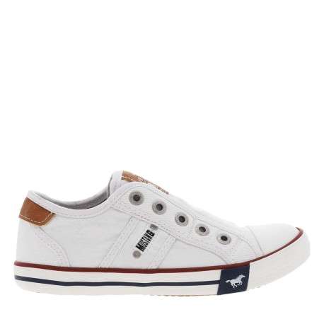 Baskets basses mixte enfants en coton blanc